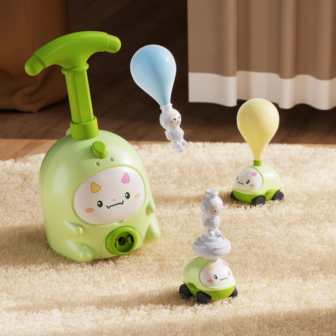 Popular dinosaur and pig air-powered car, flying weather balloon car, a great way for kids to play and release energy.