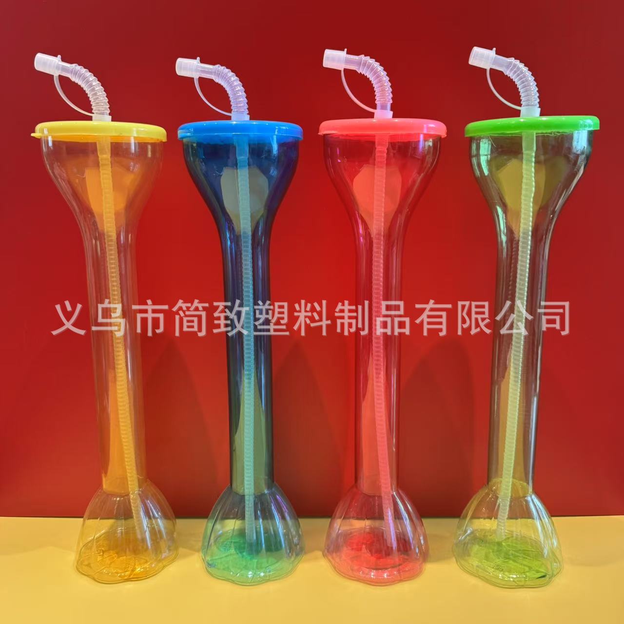 Vaso de verano sencillo para bebidas, tipo calabaza, para bar, KTV, con pajita, diseño de antorcha, palo de coco, mancuerna, para té de frutas