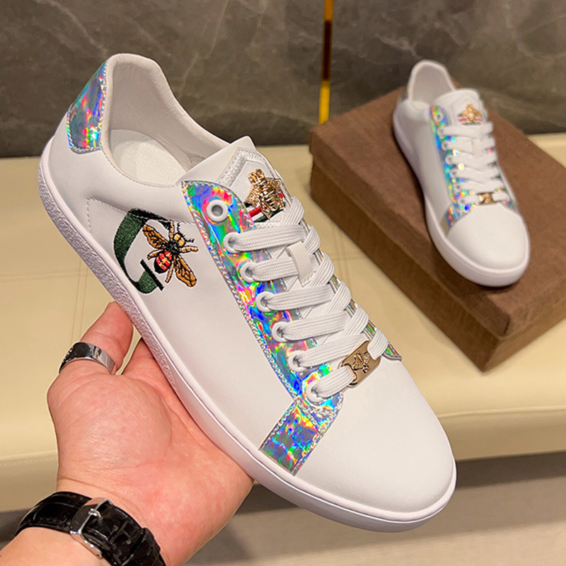 2026 New Model Fugucci Little Bee Embroidered White Sneakers for Men, Low-Top Breathable Sports Casual Shoes 2026 New Model Fugucci Little Bee Embroidered White Sneakers for Men, Low-Top Breathable Sports Casual Shoes