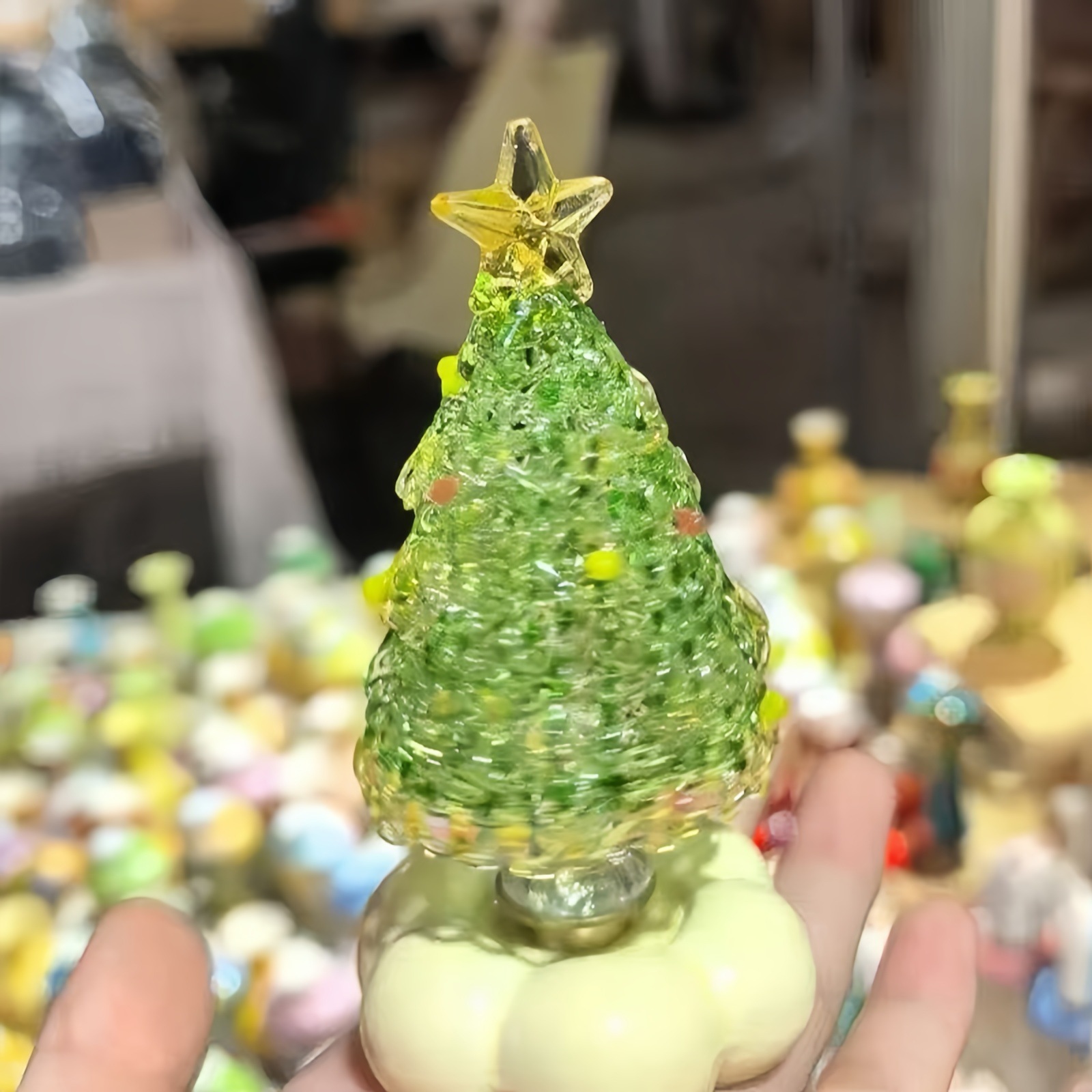 景德镇转转摆件圣诞树转转摆件圣诞节日礼物转转批发梦幻琉璃热卖