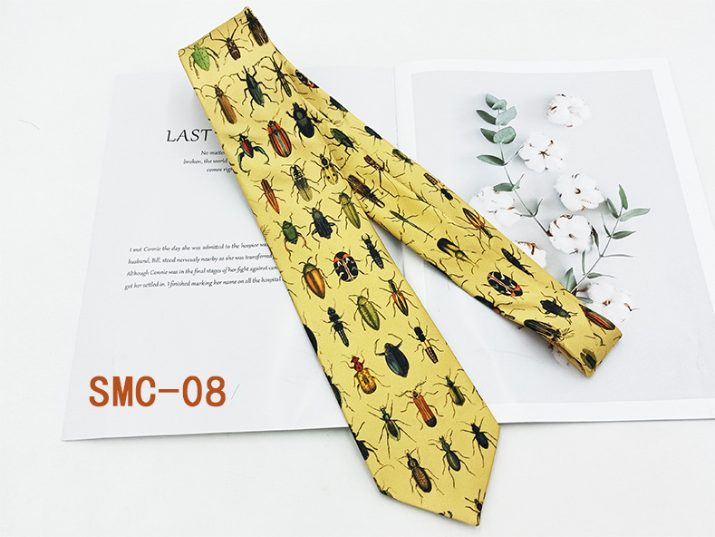 Moda británica impresión digital corbata retro fabricante spot hilo de poliéster mano floral traje de hombre accesorios 8cm