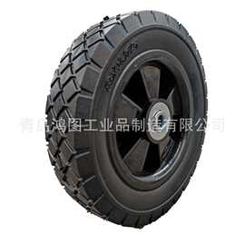 【厂家直供】8寸8*1.75橡胶胶粉实心轮轴承款工具车空压机用轮子