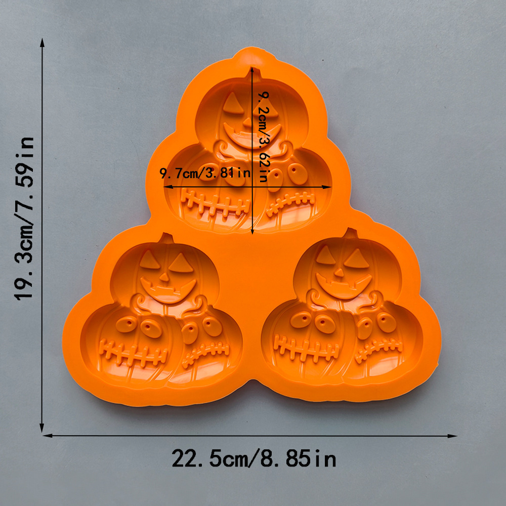 3 líneas Halloween calabaza 724 molde de galletas de jabón molde de galletas de chocolate DIY molde de pastel de calabaza