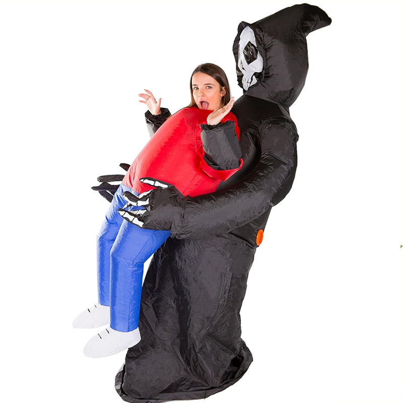 Venta caliente Traje inflable transfronterizo Dinosaurio de Halloween Alien Tyrannosaurus Rex Dress Up Ropa de actuación divertida Decoración de fiesta