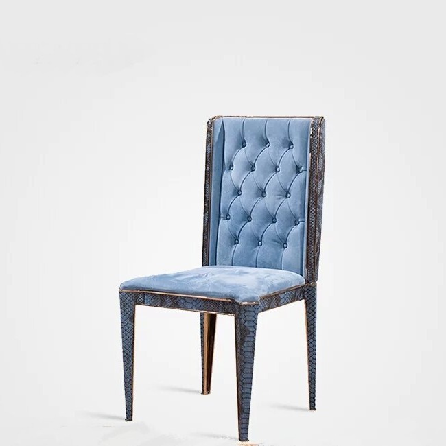 意大利巴夏蟒蛇纹餐椅高端轻奢意式高档设计师单椅现代高级奢华