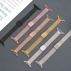 適用蘋果apple watch華為GT米蘭尼斯麥穗人字網帶iwatch手錶錶帶