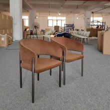 设计师热卖高端意式不锈钢接待餐椅售楼处酒店咖啡厅布艺靠背椅子