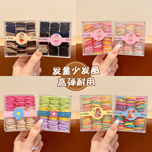 黑色小皮筋女童扎头发拇指发圈小女孩皮套细头绳不伤发高弹力发绳