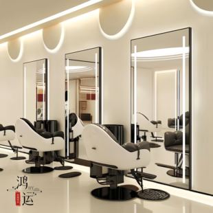 J8 Hair Salon Hair Cutting Led Light with Mirror High Barber Shop Hairdressing Mirror Table Simple Hanging Wall Mirror G3