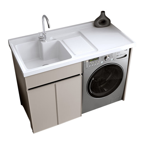 Yida factory direct sales integrated basin with sink and washboard space aluminum balcony washing machine companion cabinet combination
