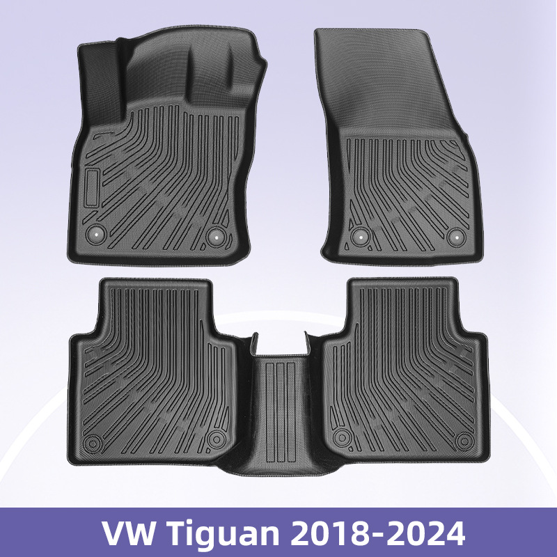 Aplicable a Vw Tiguan 2018 - 2024 almohadilla de pie TPE 3D para todo el tiempo estera de piso del maletero