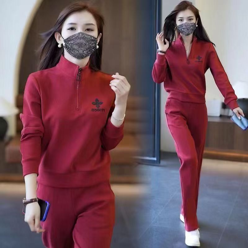休闲运动服套装女2025秋冬季新款时尚大码宽松减龄显瘦两件套|undefined