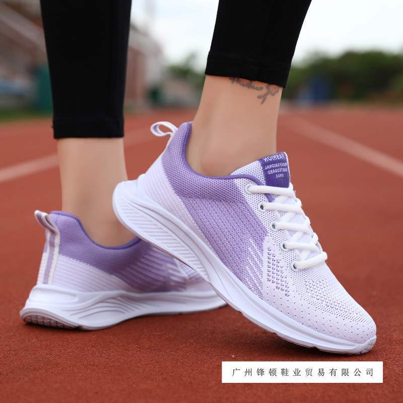 [10,000 Repurchases] Spring and Autumn New Black Sports Shoes Women's Korean Style Easiest for Match Running Shoes Breathable Travel Shoes Network