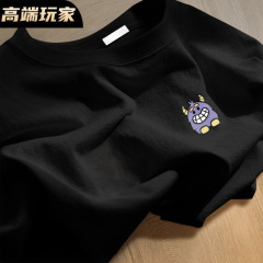 100%纯棉短袖t恤男夏季新款港风潮牌宽松设计感情侣休闲百搭上衣