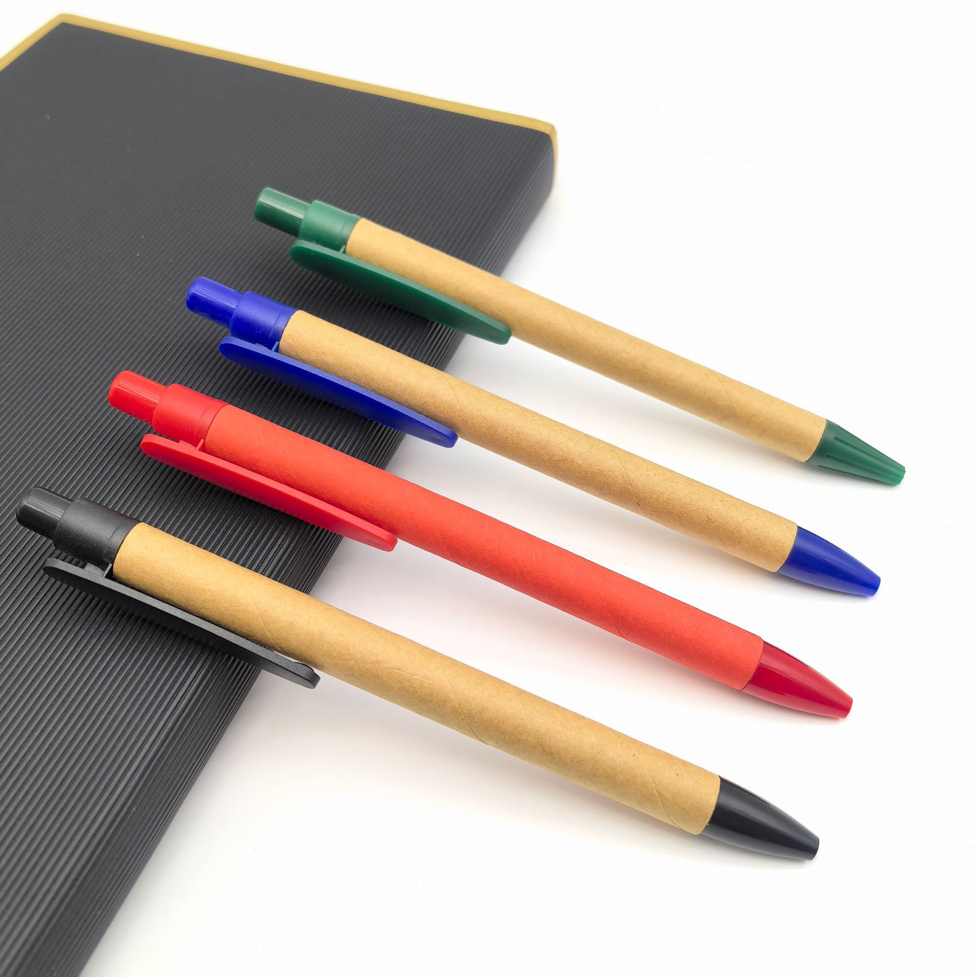 Papel kraft al por mayor bolígrafo de tubo de papel movido bolígrafo de diseño de pinza en forma de sauce bolígrafo de regalo publicitario bolígrafo oval bolígrafo de papel al por mayor