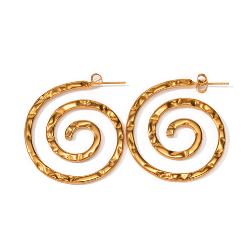 Geometric Screw Line Hammer Texture Earrings for Women - Fashionable and Unique Charm Candles