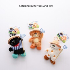 クリエイティブでかわいい蝶猫人形ペンダントキーホルダー多用途ペンダント人形釣りカピバラリトルペンダント