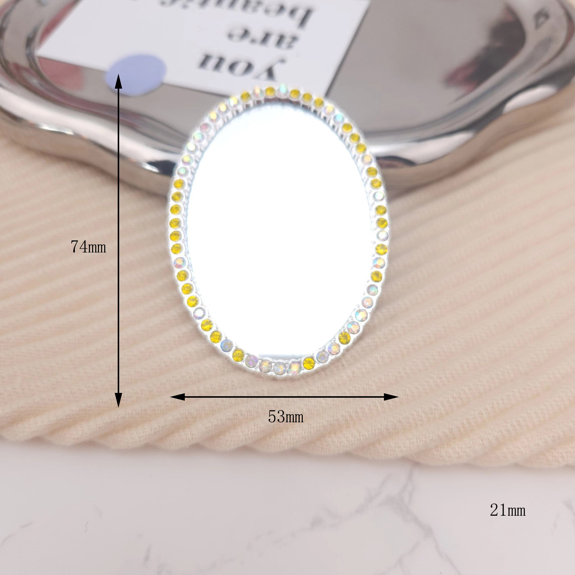 Diamante perla flor lente teléfono móvil belleza material 2022 nuevo amor espejo DIY accesorios de la joyería del teléfono móvil