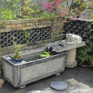 Living Room Decoration Flowing Water Ornaments Indoor Floor-Standing Courtyard Landscaping Chinese Fish Pond Fountain Water Feature Large Outdoor Resin