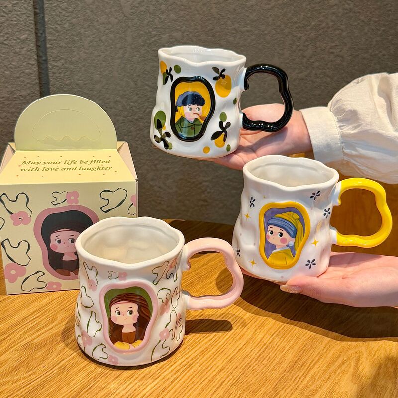World-Famous Painting Retro Mug with a Stylish Design, Suitable for Home Use, Couple's Birthday Gift, High-Value Water Cup, Souvenir Mug World-Famous Painting Retro Mug with a Stylish Design, Suitable for Home Use, Couple's Birthday Gift, High-Value Water Cup, Souvenir Mug