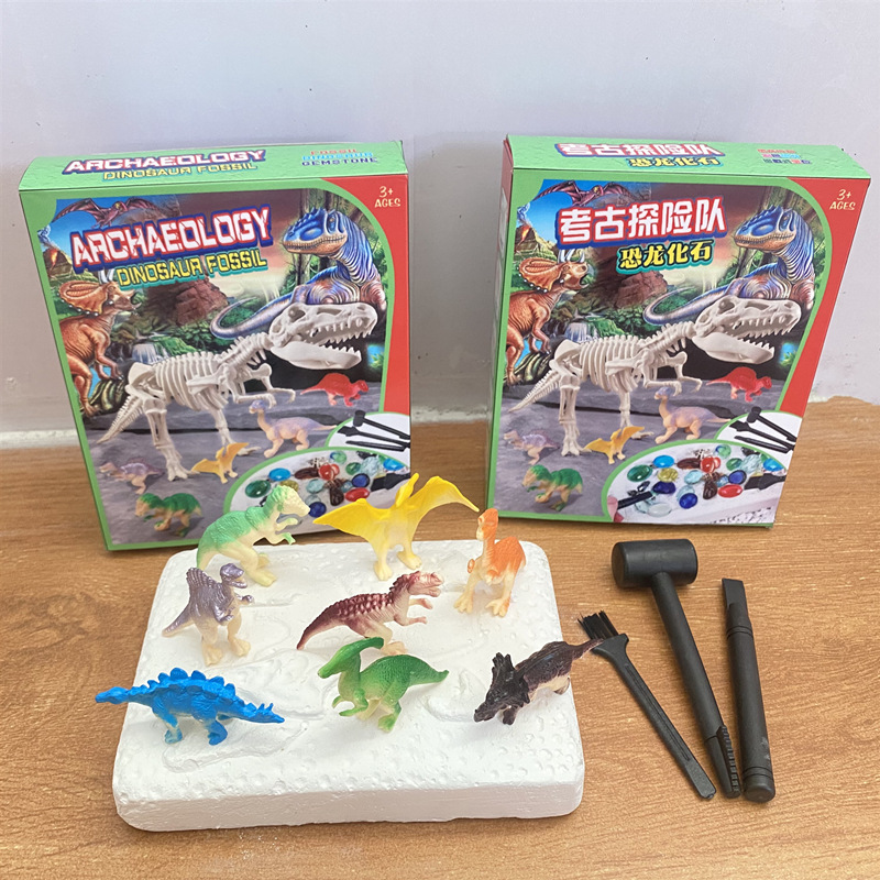 컬러 박스-12 작은 색깔의 공룡 + 도구