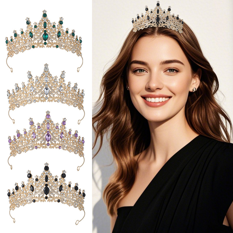 Bridal tocado de novia atmósfera transfronteriza vestido de boda joyas de cabello diosa de 18 años de edad bar mitzvah princesa corona de fiesta de cumpleaños