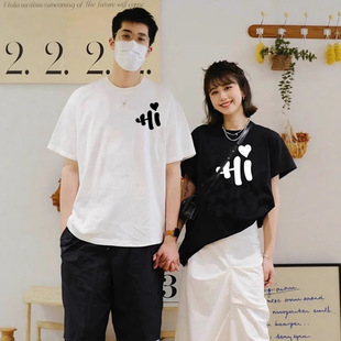 Summer Pure Cotton Short-Sleeved T-Shirt Couple Wear Lazy Style Loose Niche Design Tops for Men and Women Student Trendy Class Uniforms