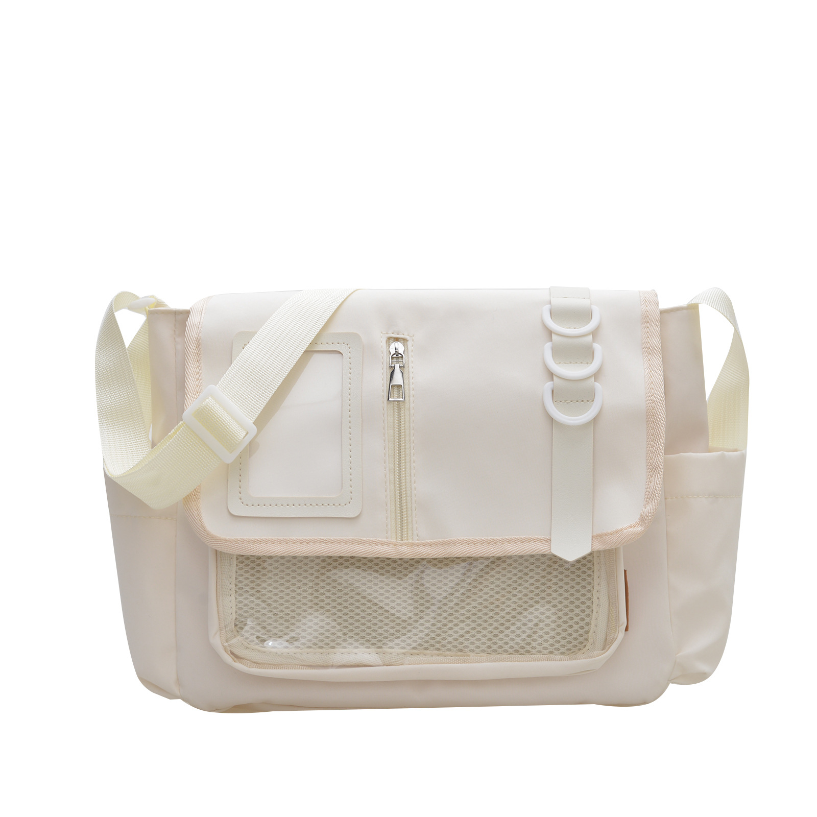 Bolso de tela de nailon japonés, diseño de estilo universitario, bolso de hombro de costura informal, bolso de dolor transparente ligero, bolso de mensajero, marea