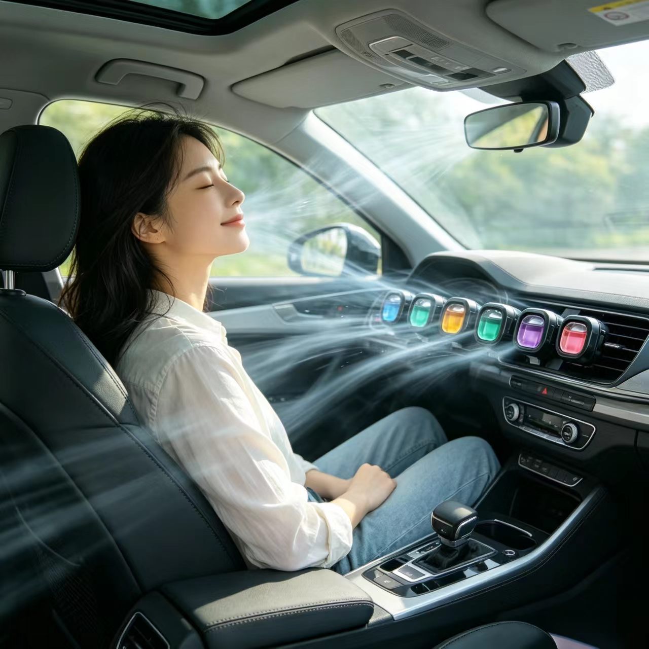 Cross-Border Car Air Freshener for Car Air Conditioning Vents, Long-Lasting Fragrance and Odor Removal, High-End Car Perfume, Pack of Five
