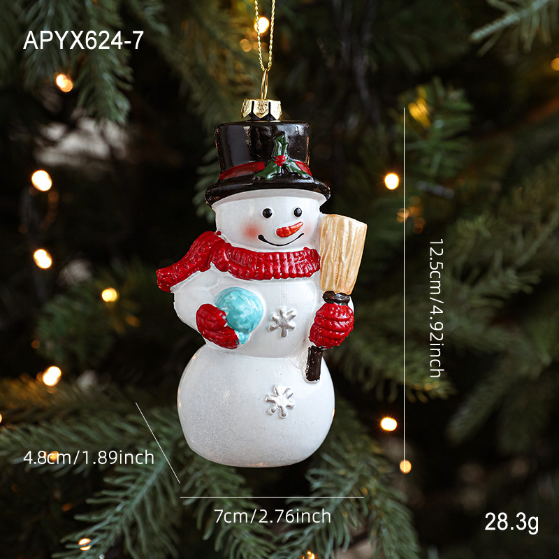 Nuevo color rojo y blanco dibujos animados colgantes de plástico Santa colgantes de árbol de Navidad decoración de atmósfera suministros de diseño