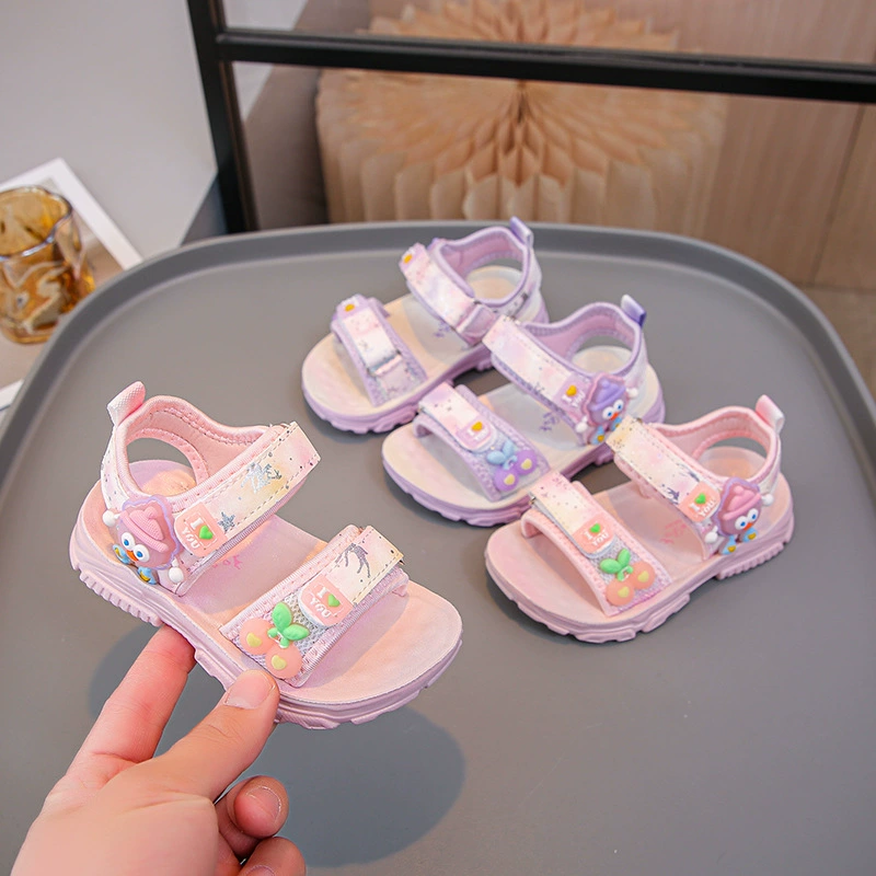 Летняя новая девушка корейская версия мультфильма повседневные горящие сандалии