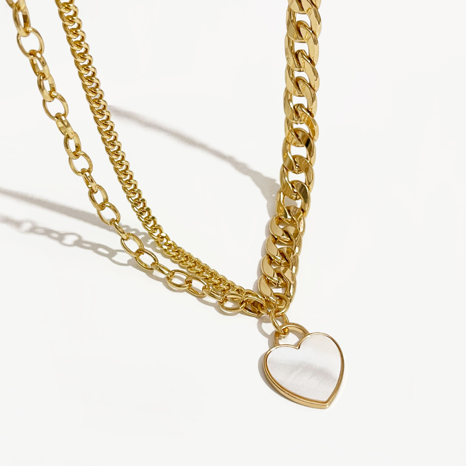 1 Piece Fashion Heart Shape Alloy Shell Plating Chain Womenu0027S Pendant Necklace