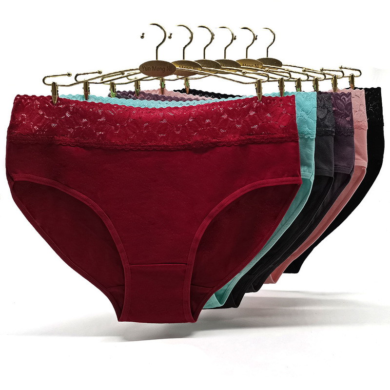 Yunmeng Ni South America Large Size Cotton Women's Underwear AliExpress ebay Large Lace Women's Mummy Pants Solid Color Trousers