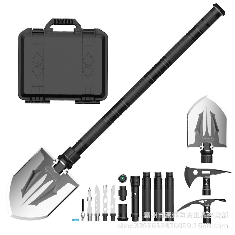 Caja de herramientas multipropósito combinada para suministros al aire libre herramienta de supervivencia contra incendios rescate pala set
