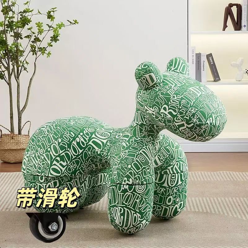 网红小马椅子儿童凳动物造型创意休闲座椅客厅装饰摆件落地送礼物|undefined