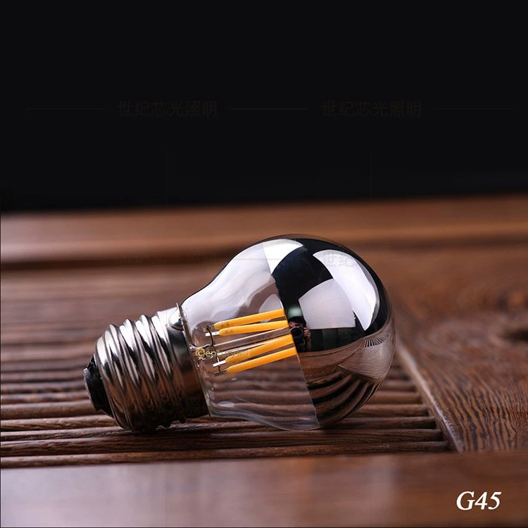 Серебристая LED-лампа Эдисона, 4W, 110V
