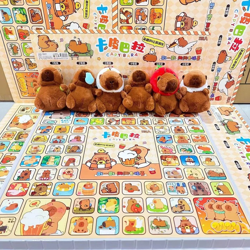 110 Capybara Plush Toys Blind Box Water Rat Pendant Birthday Gift Lottery Box Poke-A-Prize Game