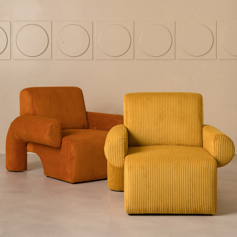 Designer Fabric Thickened Corduroy Creative Small Apartment Single Italian Style Minimalist Light Luxury Sofa Chair