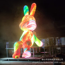 玻璃钢雕塑定制艺术摆件卡通大型天使夜光落地高级感抽象不锈钢