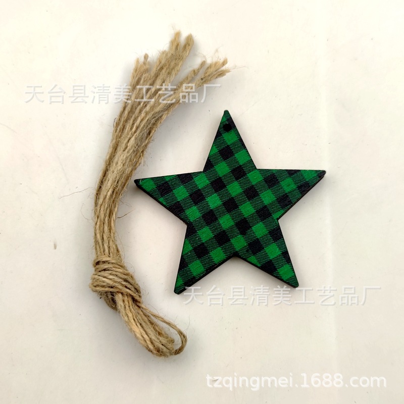 33 modelos de cuadros verdes y negros serie navideña piezas de madera colgante de decoración navideña se pueden combinar libremente 10 piezas en un paquete