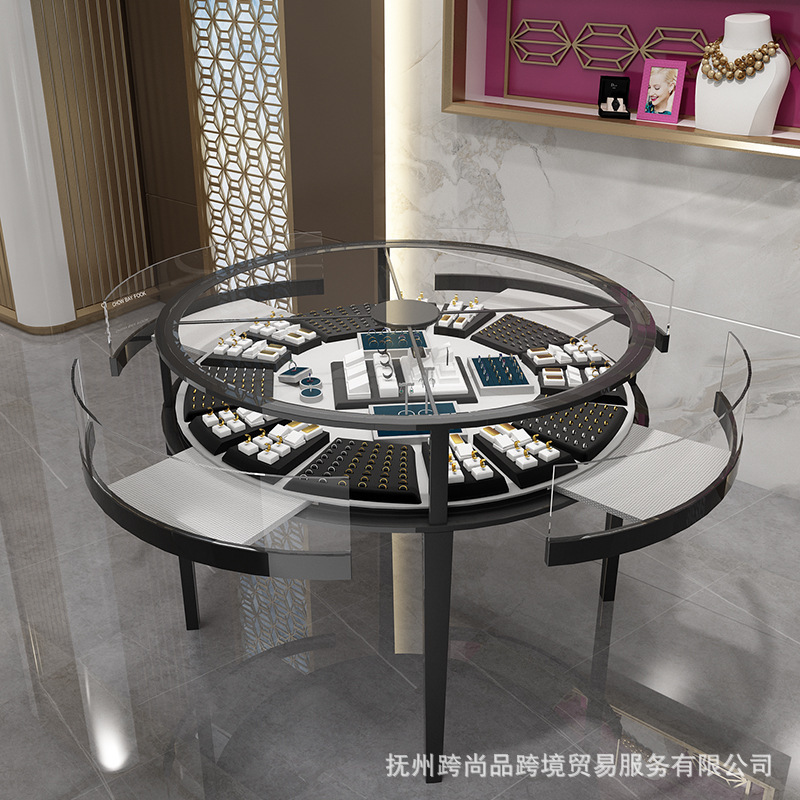 弧形珠宝首饰柜展示柜玉器珍珠不锈钢玻璃展柜手表翡翠陈列柜货架|undefined