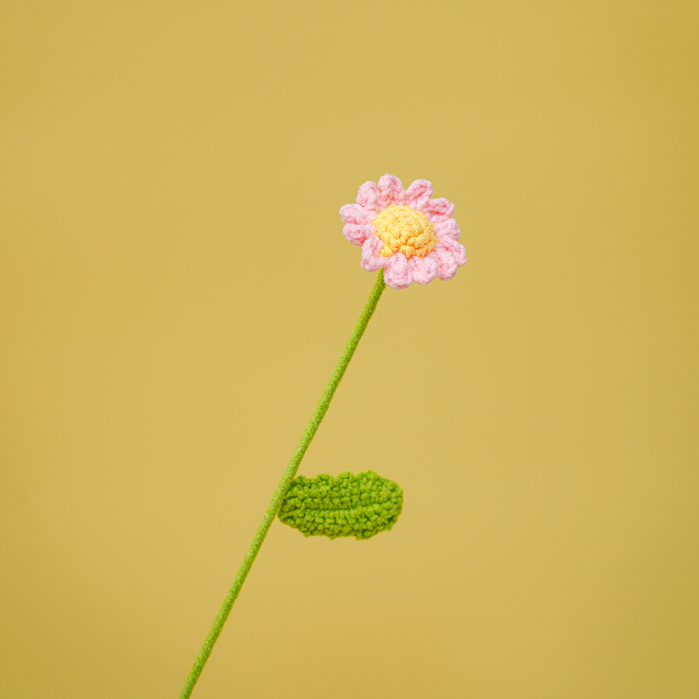 Acabado hecho a mano ganchillo lana tejida Margarita ramo creativo flor eterna regalo del Día de San Valentín novias regalo
