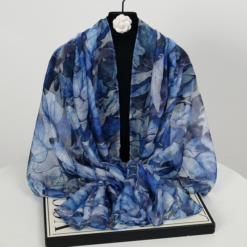 Cross-Border Supply of Fashionable Light Luxury Style Long Scarves, Bali Yarn Printed Scarves, Headscarves, Head Wraps, Gauze Scarves, Shawls, Women's Long Scarves