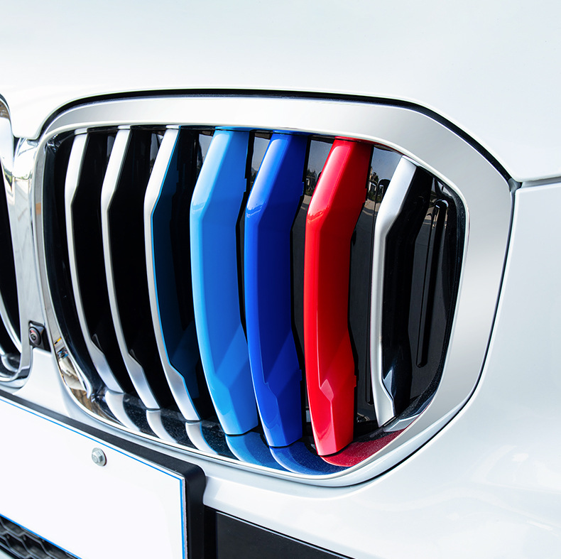 Suitable for BMW China net three-color strip 3 series 5 series 1 series 3gtX1X3X4X5 China net three-color buckle modification decorative strip