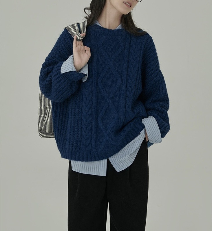 秋冬多巴胺毛衣 秋冬经典百搭宽松慵懒风软糯毛衣女|undefined