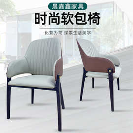 北欧轻奢餐椅靠背椅子家用客厅极简凳子餐厅酒店咖啡铁艺餐椅