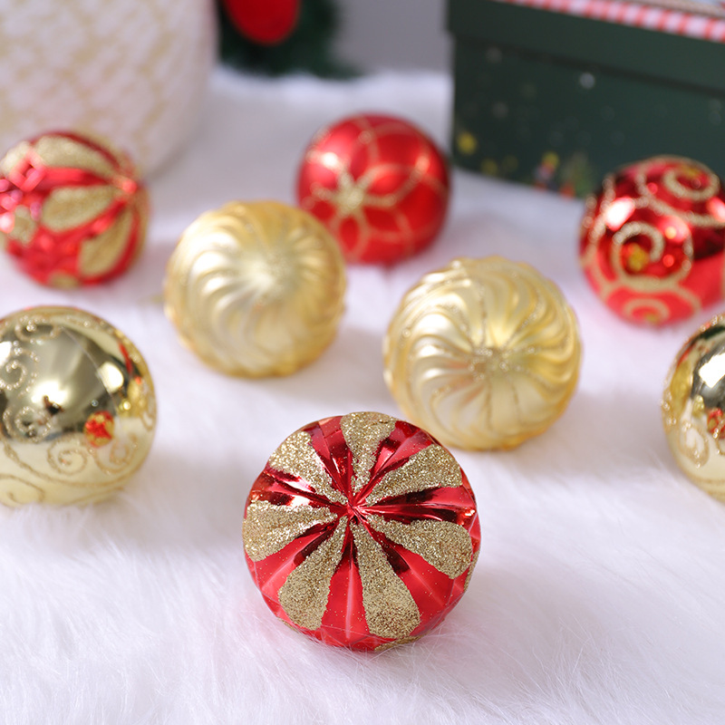 Navidad pintada bola bola bola de color cartoon bola de brillo galvanizado bola de brillo pintada bola de forma extraña colgante bola de decoración de árbol de Navidad