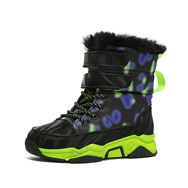 Kinder schnee 2024 winter neue stil mit plüsch isolierung, mittlere und große kinder outdoor baumwolle schuhe, high top_voghion.com