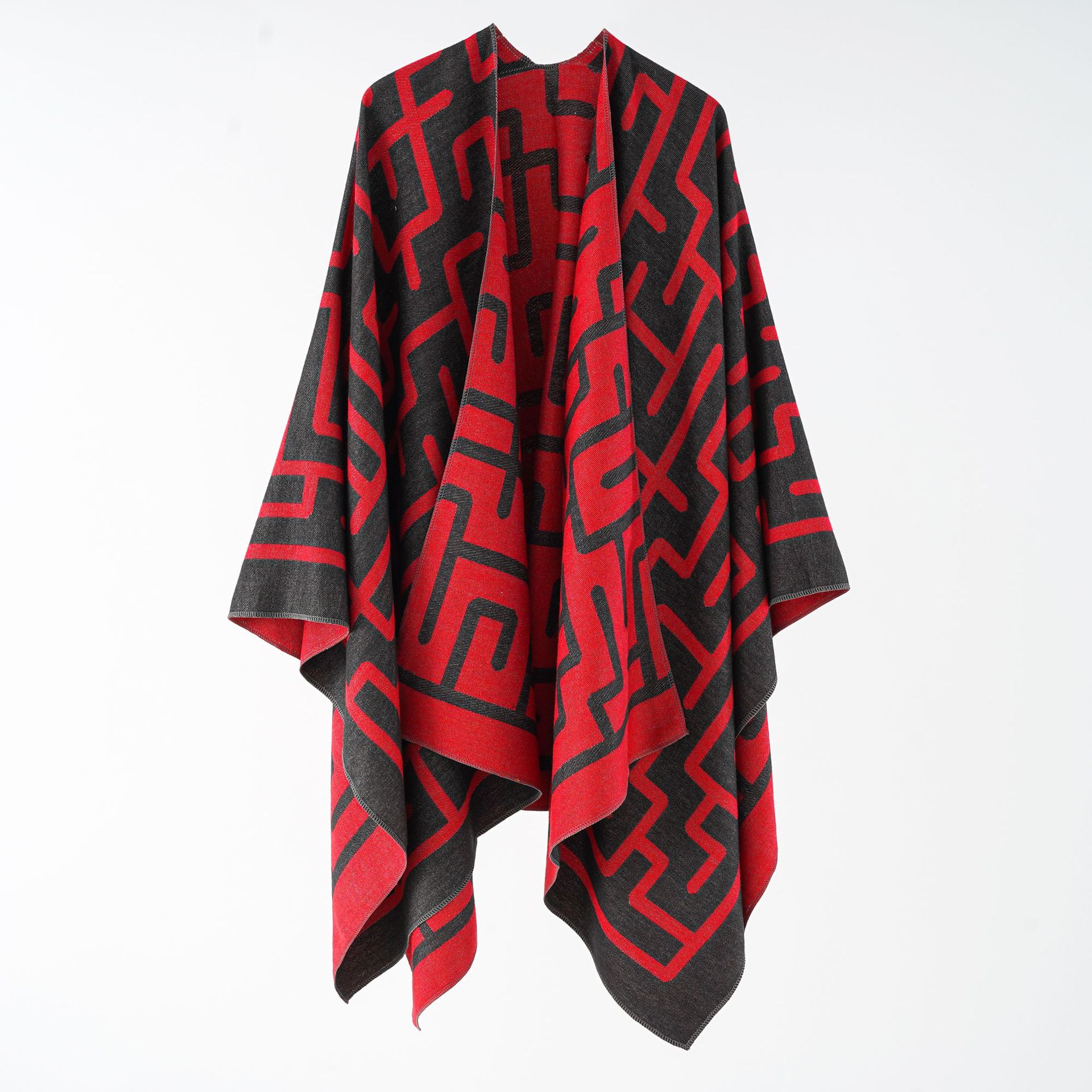 Chal de capa de dos colores de doble cara para mujer nuevo chal simple de cuatro estaciones capa de Cachemira con aire acondicionado