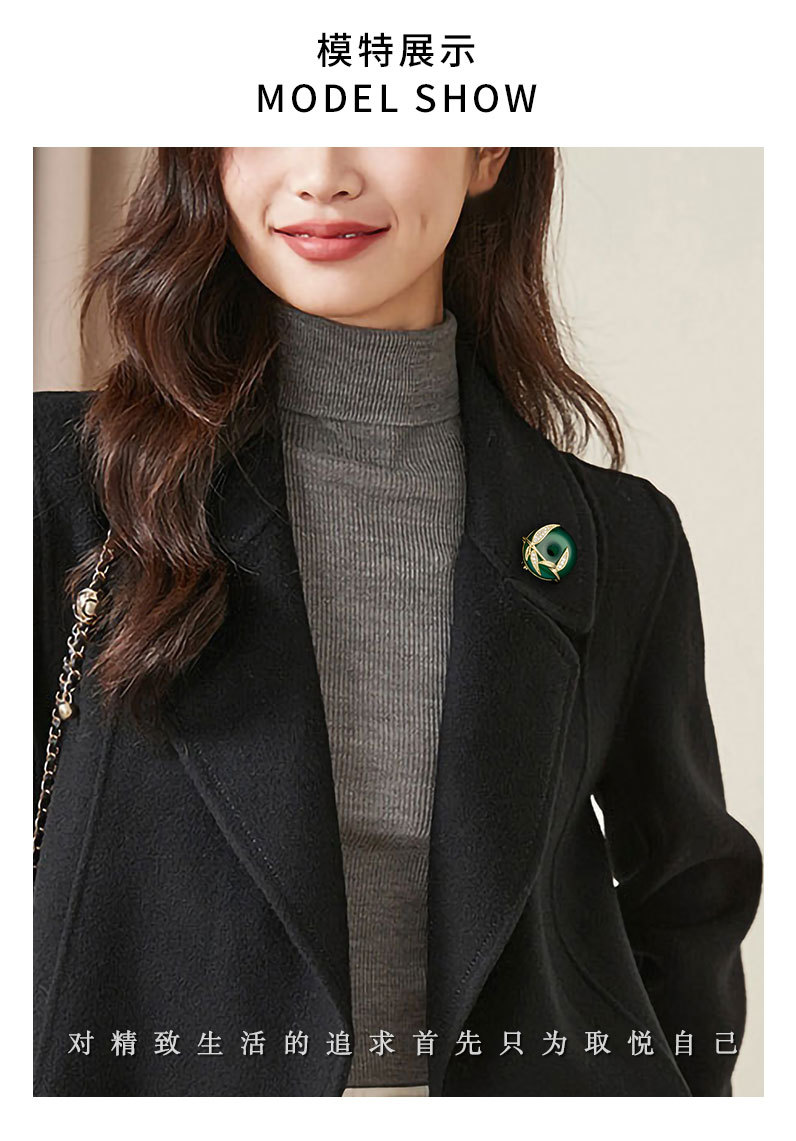 新品竹报平安扣胸针时尚百搭个性胸花节节高升祖母绿古